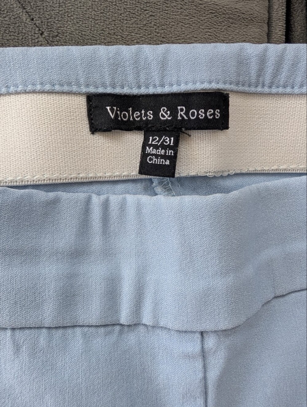 Violets & Roses Light Blue Slim Stretch Dress Pants Sz 12/31 - Picture 3 of 3
